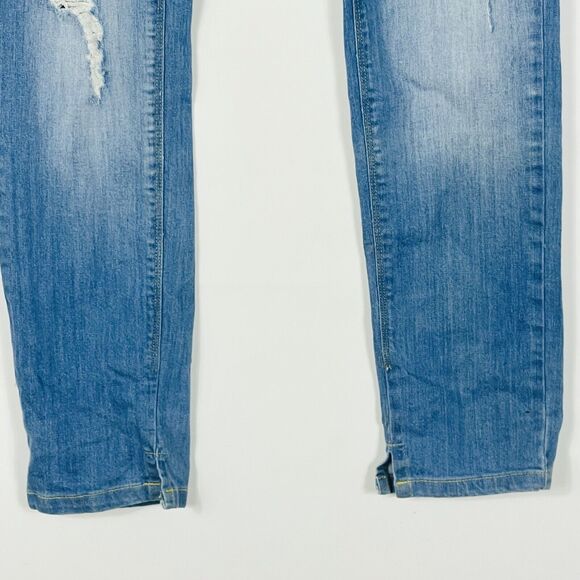 Carlos Miele Light Wash Distressed Destroyed Skinny Jeans Womens 44 Medium Large - Picture 4 of 10